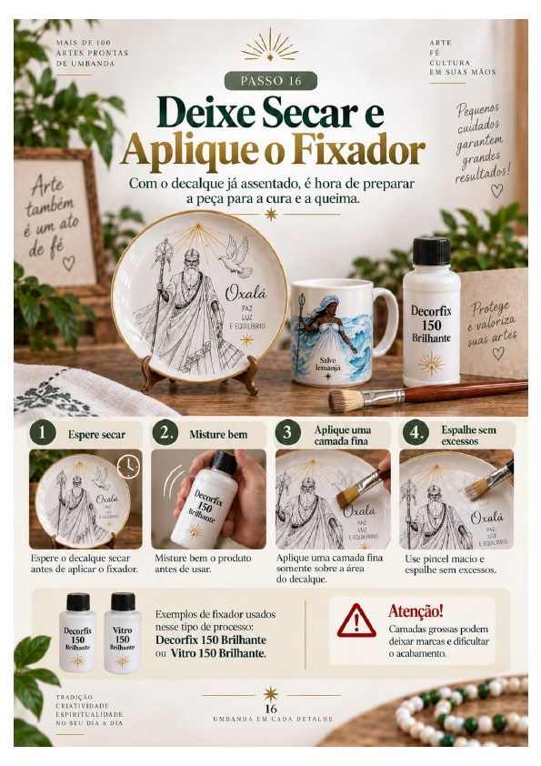 Página visual sobre secagem e aplicação do fixador