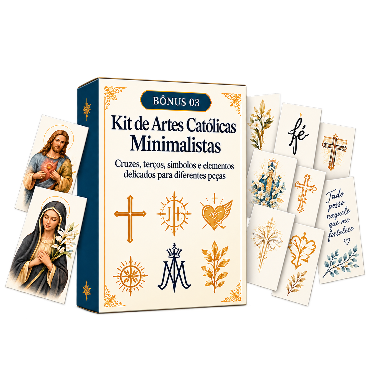 Mockup do kit de artes católicas minimalistas