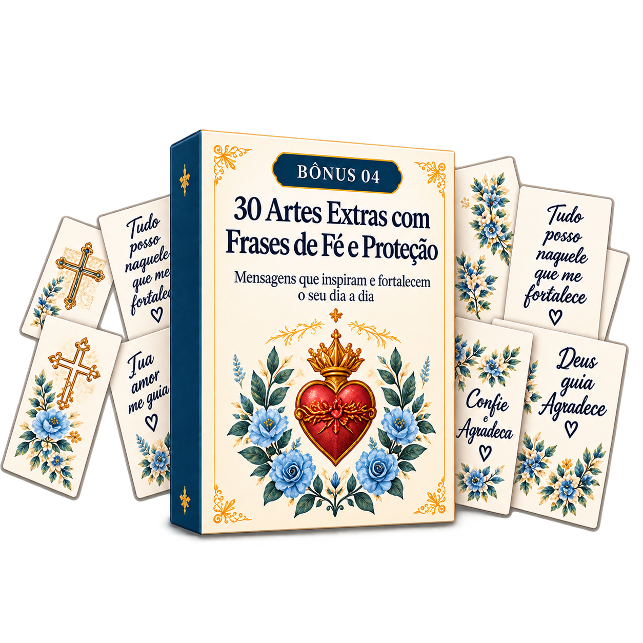 Mockup das 30 artes com frases de fé e proteção