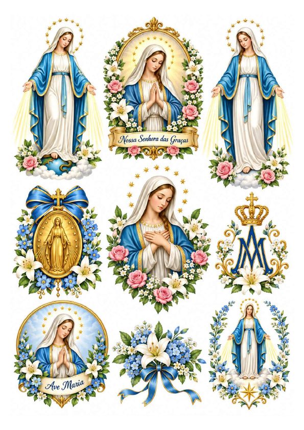 Folha com artes de Nossa Senhora das Graças