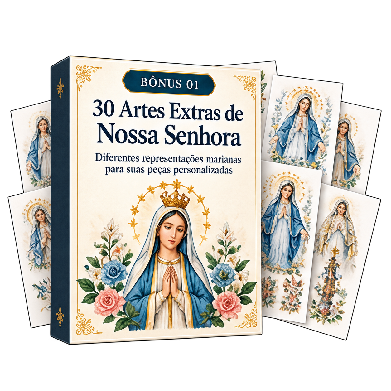 Mockup das 30 artes extras de Nossa Senhora