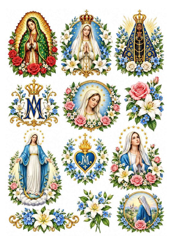Folha com diferentes artes marianas