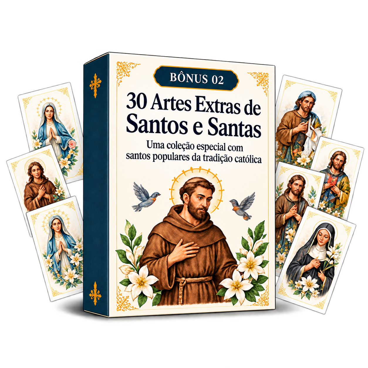 Mockup das 30 artes extras de santos e santas